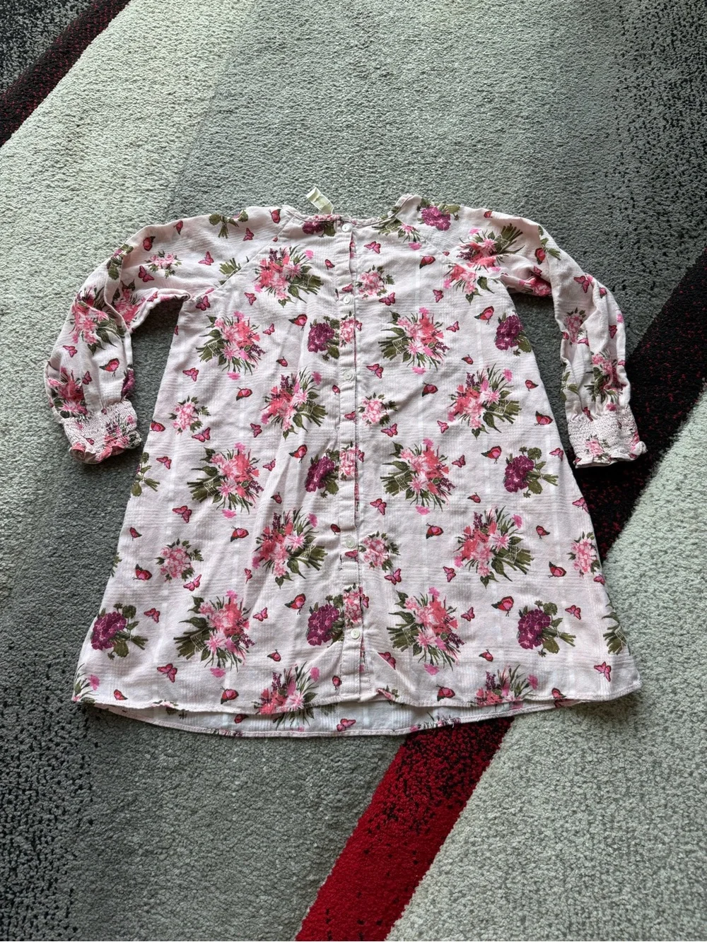 LoveShackFancy Girls Macia Pink Floral Print Dress
